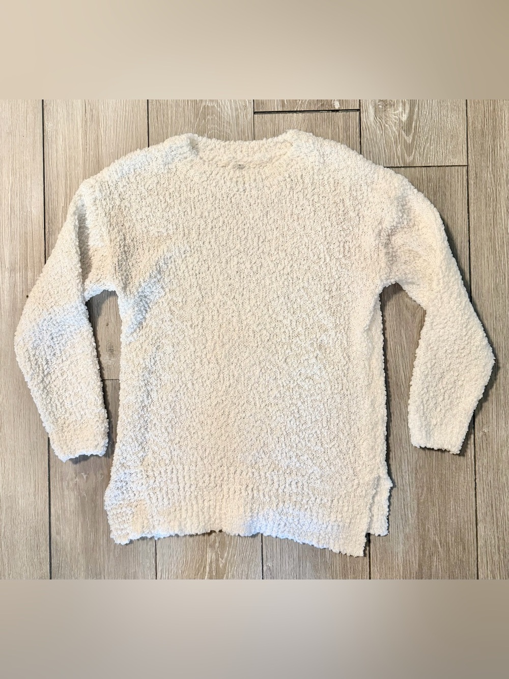 Ivory Plush Cozy Knit Sweater Size S